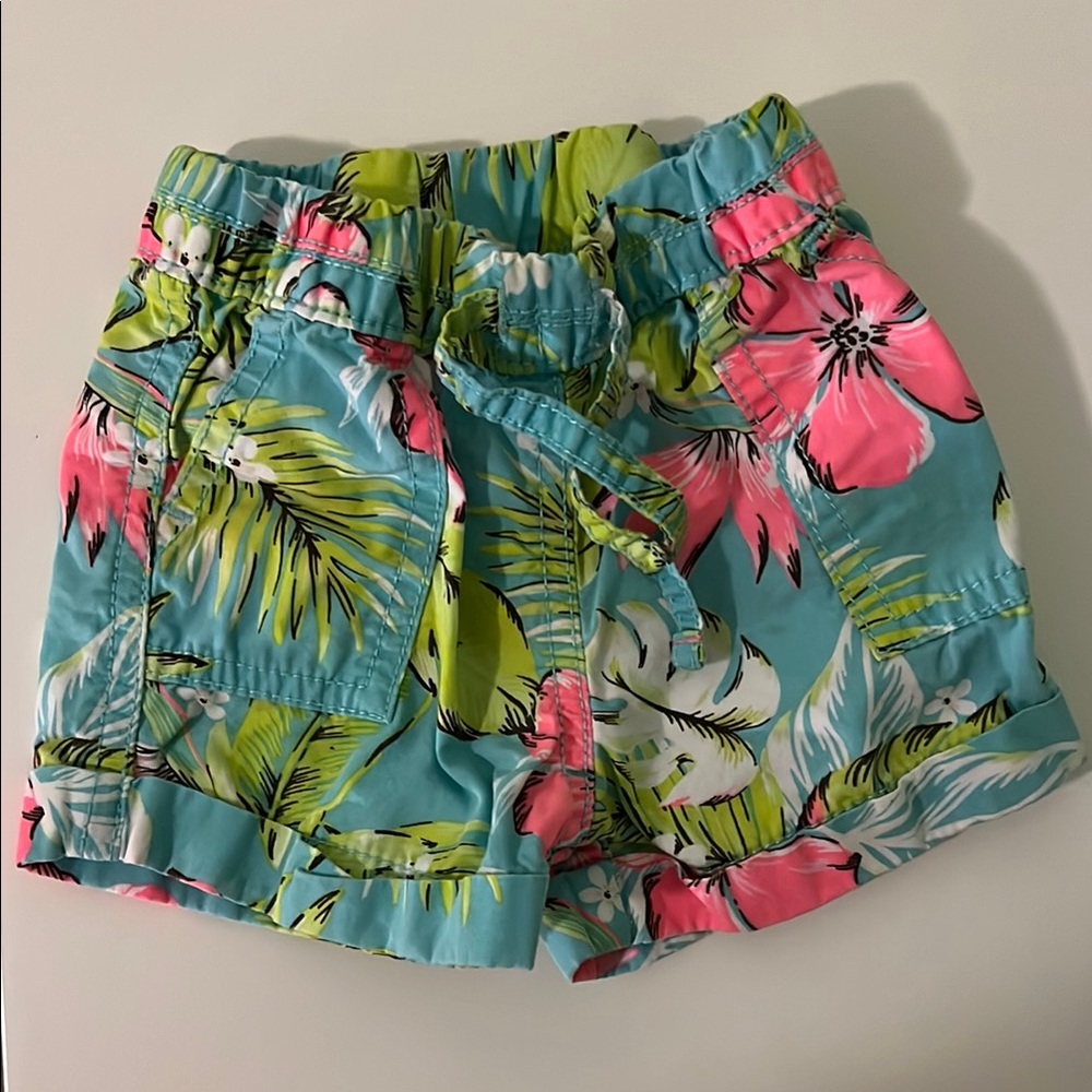 Carter's Tropical Blue and Pink Floral Shorts